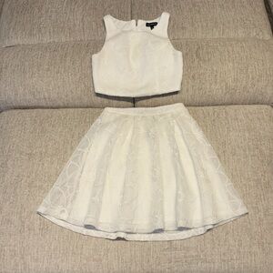 Floral Crop Top and Skirt Set